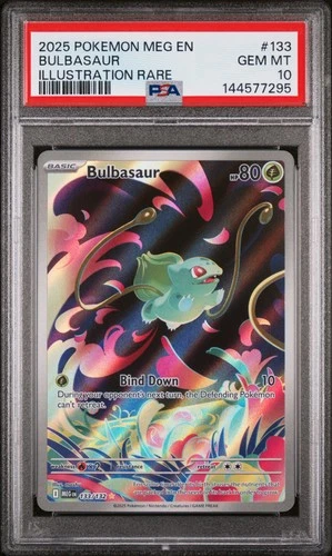 2025 POKEMON MEG EN-MEGA EVOLUTION ILLUSTRATION RARE #133 BULBASAUR PSA 10
