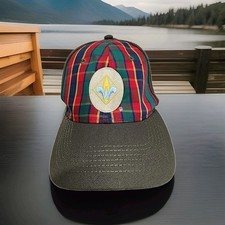 Weblos Uniform Logo Plaid Youth Flex Hat M/L Green Boy Scouts