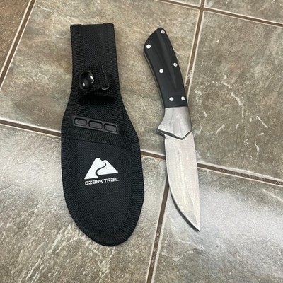 Ozark Trail Knife with Basic Blade and Sheath Black Handle 3'' Blade