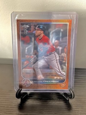 2022 Topps Chrome Ben Baller Freddie Freeman #14 Orange Refractor 09/25 Braves