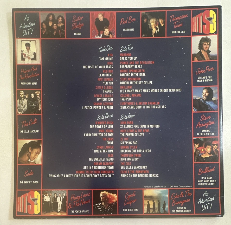 HITS 3 The Album Double Vinyl Record 80’s Hit Songs NM / EX  Condition - Image 3 of 4