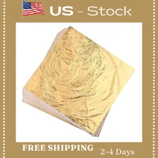 GOLD Leaf 100 Sheets Genuine 24K999 1000 Food Gilding Pure Leaves For Decoration