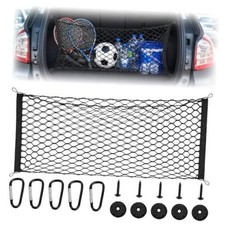 Stretchable Elastic Trunk Cargo Net with 4 Heavy-Duty Hooks, Adjustable Car L