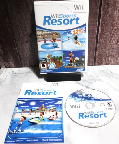 Wii Sports Resort (Nintendo Wii, 2009) CIB with Manual Tested Complete Very Good
