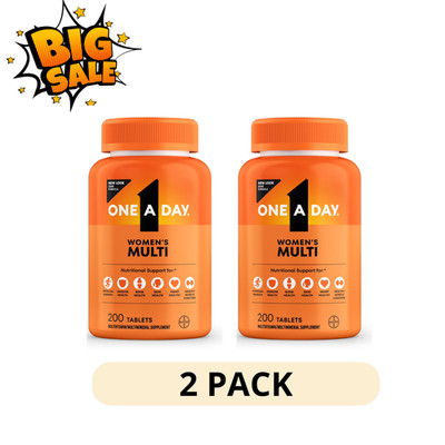 2 Pack One A Day Women's Multivitamin 200 Count Daily Vitamin A C D E Tablets