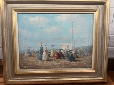 Nach Eugène Boudin (1824-1898) Öl auf Tafel FRANZÖSISCHE STRANDSZENE.
