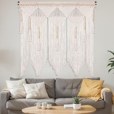 43 x 39 Inch Large Macrame Wall Hanging Boho Tapestry Macrame Wall Decor Cott...