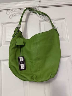 NWT! HADAKI LEATHER GREEN SLOUCHY HOBO MADE IN INDIA