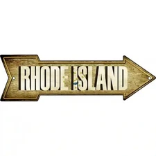 Rhode Island Novelty Metal Arrow Sign