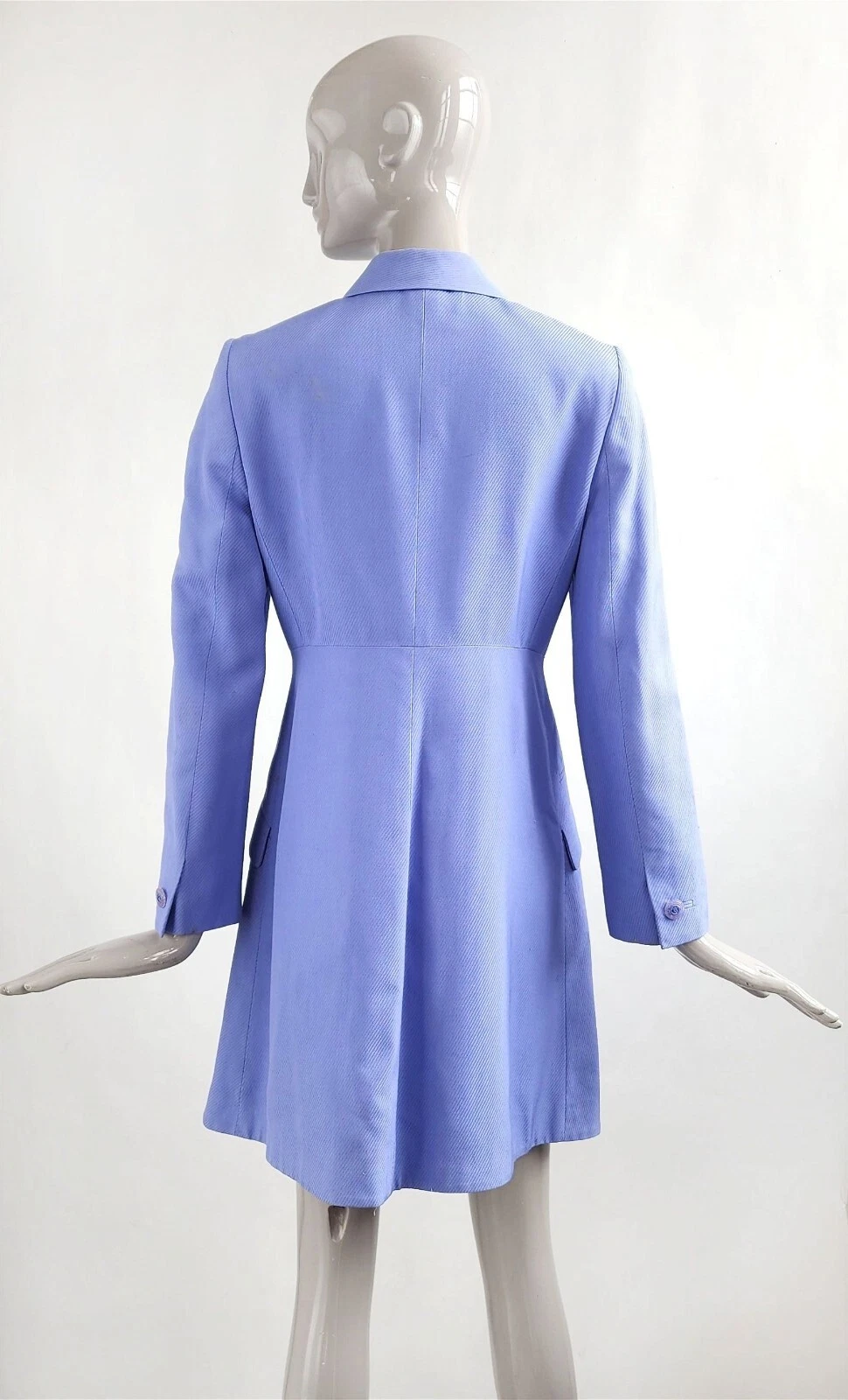 Abito cappotto seta viola pervinca Gianni Versace Couture vintage primavera 1997 40