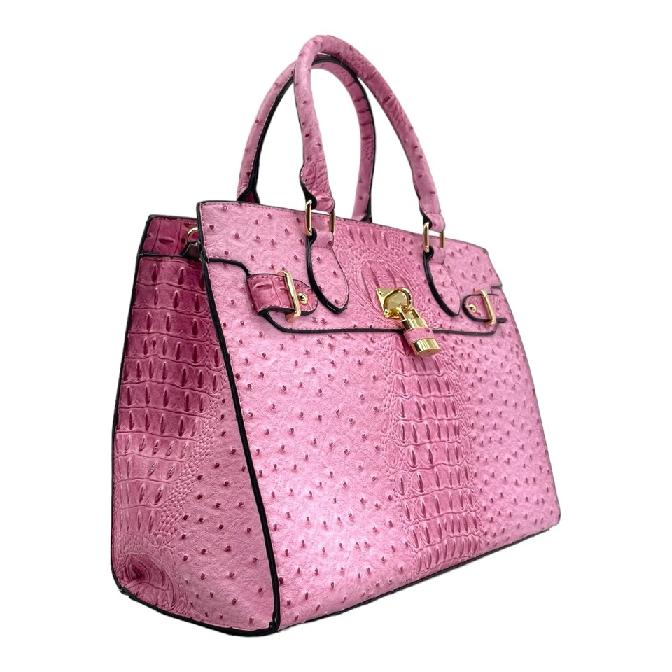 DASEIN XL Croc Embossed Vegan Leather Satchel Bag Handbag Crossbody Pouch Wallet - Image 3 of 4