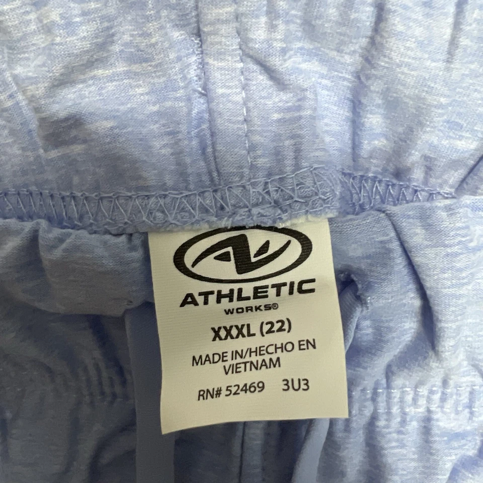 Pantalones cortos para mujer Athletic Works talla grande XXXL 22 azul claro con cordón - nuevos con etiquetas Foto 3 de 4