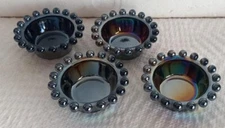 Open Salts Black Amethyst Carnival Glass Cellars/Salt Dips Hobnail Dinner  Gift