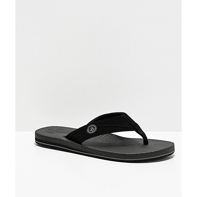 Sandalias Volcom Tumbona Chanclas Negras Para Hombre 10 Nuevas con Etiquetas Skate Ropa de Calle Surf Playa