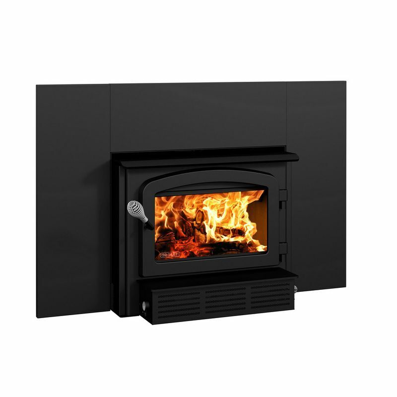Drolet Escape 1800-i Wood Fireplace Insert TRIO w/ Fan & Venting Liner System