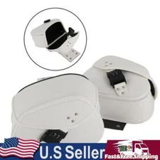 Pair Motorcycle Luggage Saddle Bikes Tool Side Hanging Bag Waterproof White
