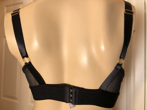 Daisy FUENTES Size L Black Lace 36C Wire Free Lined 36 C Bralette Bra - Picture 5 of 8