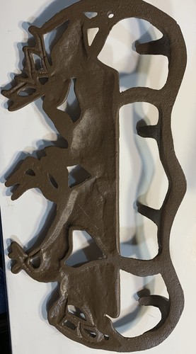Deer 4 Hook Coat Hanger, Great Hunting Lodge Cabin Decor Metal Brown/Black - Picture 11 of 14