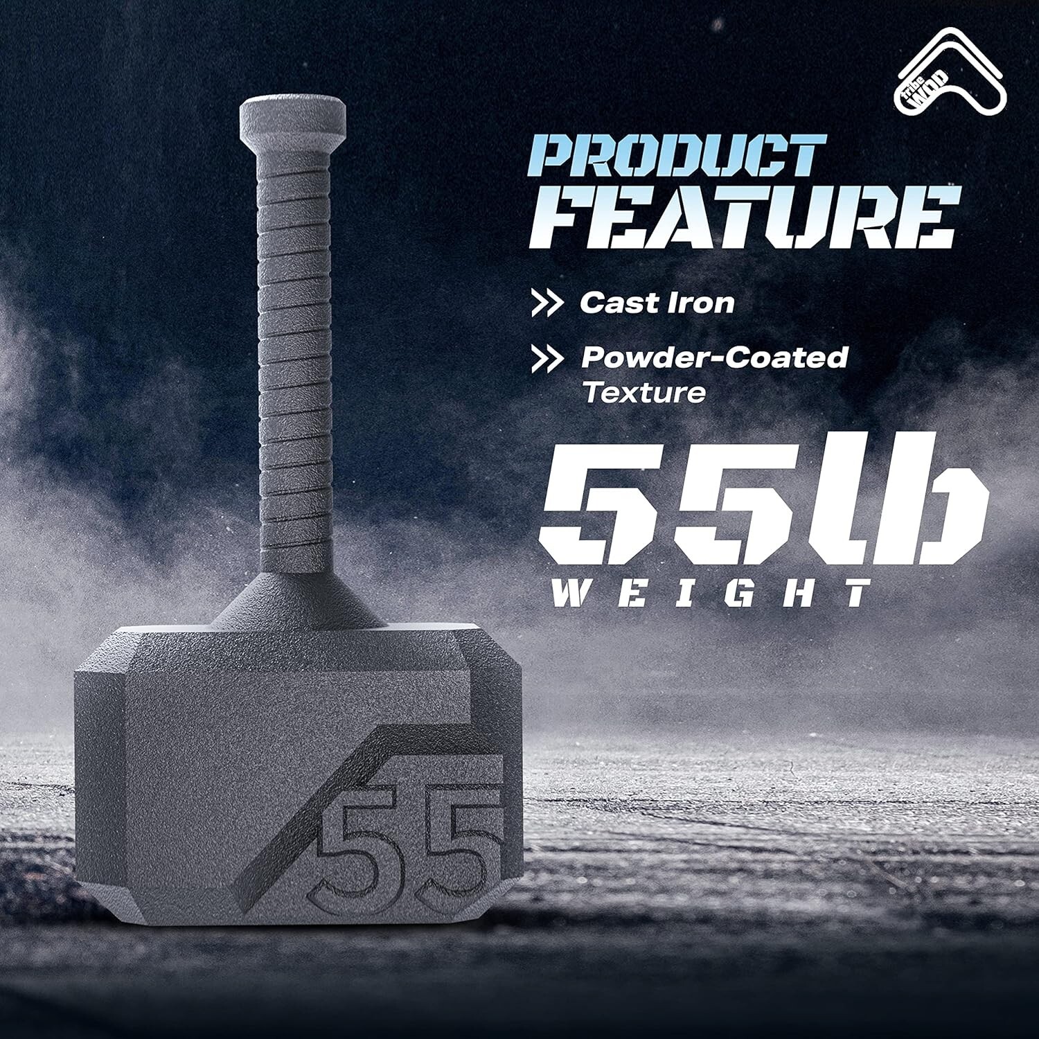 Kettlebell Hammer Anti Slip Handle Cardio Workout Skull Sledge 25KG