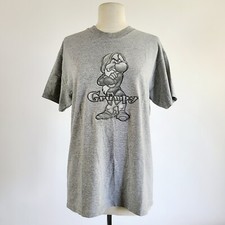Vintage 90s Disney Store Grumpy 3D Graphic T-Shirt Adult M Made in USA Gray