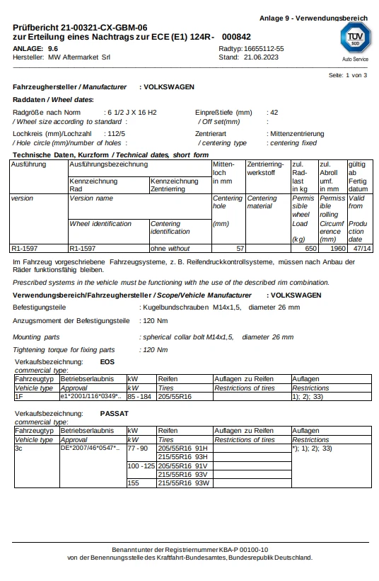 Llantas de acero para Passat 3C/EOS 1F/Scirocco 1/3 3C0601027H 6,5Jx16H2 ET42# 28392 - Imagen 3 de 4