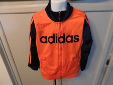 adidas orange blue zip-up track jacket youth sz 5