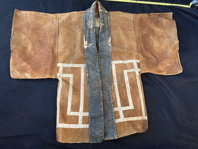 Super RARE! Japanese Edo Period Doeskin Wealthy Man's Fireman's Robe