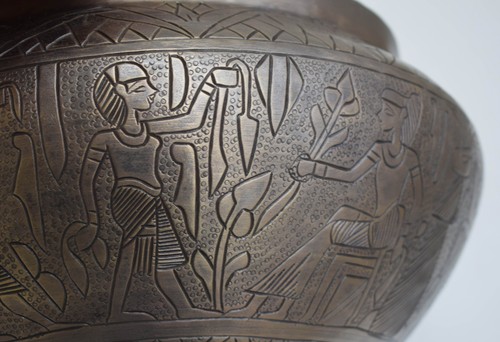 Antiker ägyptischer Messingpflanzer Eimer-Kairo-Ägypten-Oxidierte Farbe - Bild 13 von 14