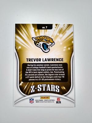 2023 Panini Zenith Z Stars Trevor Lawrence #7 | eBay
