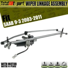 Windshield Wiper Linkage Assembly w/ Motor for Saab 9-3 2003-2011 Front 602364AS