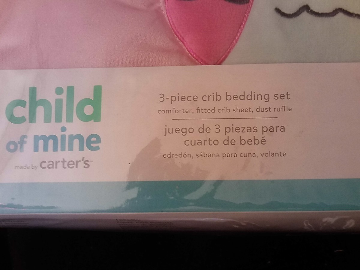 CARTER'S CHILD OF MINE~OWL UNICORN~3 PIECE CRIB BEDDING SET~NEW