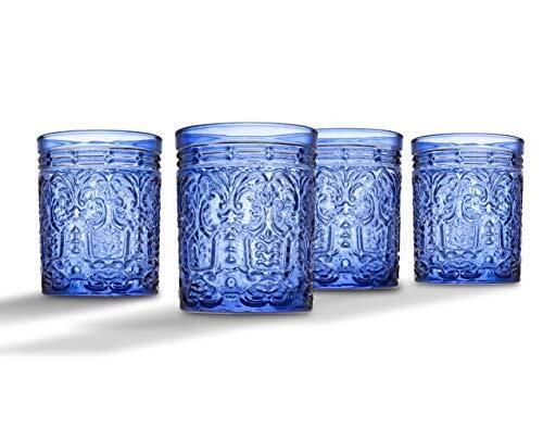 Jax Doppia tazza vetro per bevande vecchio stile di Godinger - blu - set di 4 - Foto 1 di 1