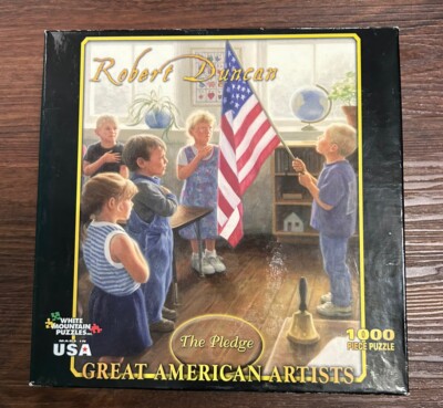The Pledge Robert Duncan Flag School Children Patriotic 1000 Pc Puzzle~Sealed!