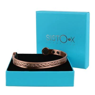 SISTO X Super Strong Magnetic Bracelet/Bangle Copper Link Design 6 Magnets Health Rare E