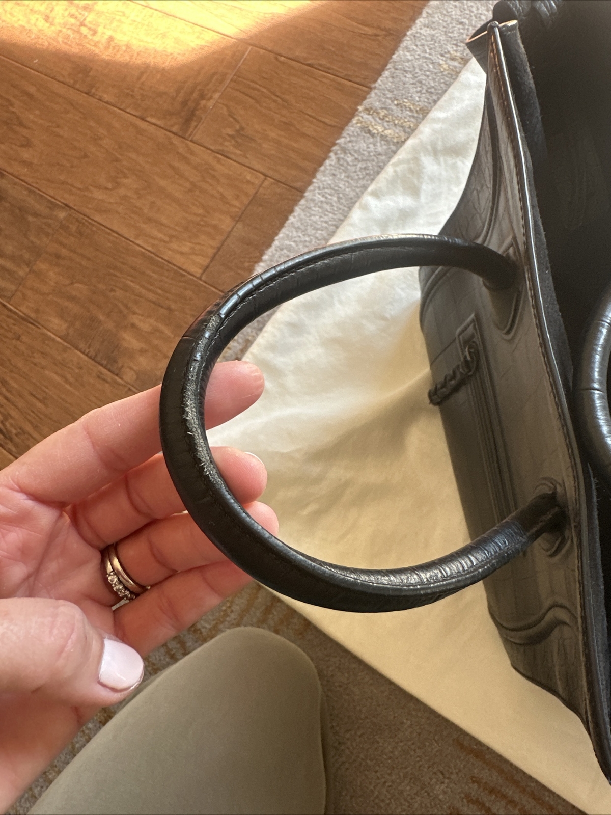 Authentic Medium Celine Phantom Croc Embossed Tot… - image 5