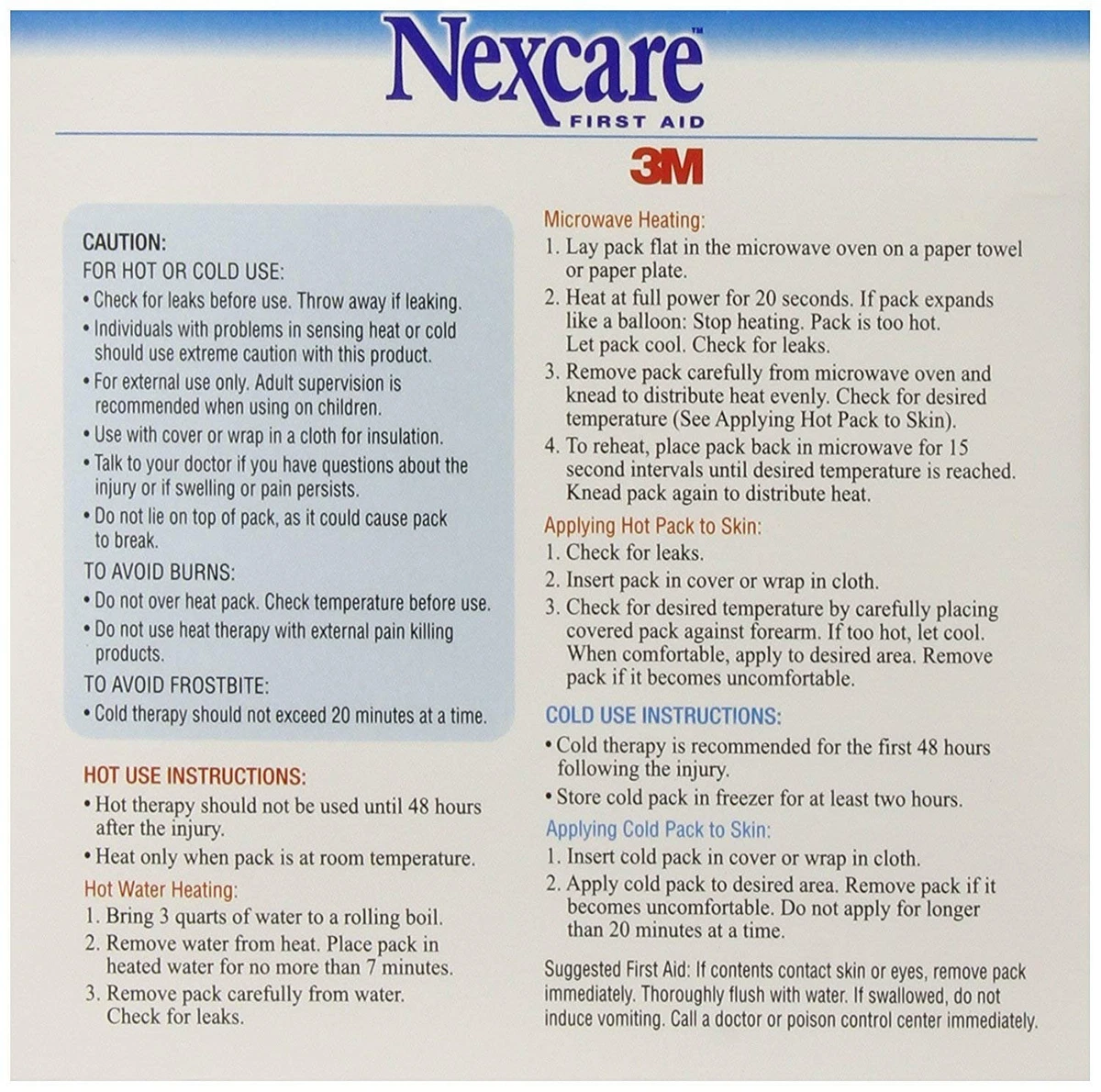 3M Nexcare Reusable Cold Hot Pack Flexible Ice Soothing Heat Pain