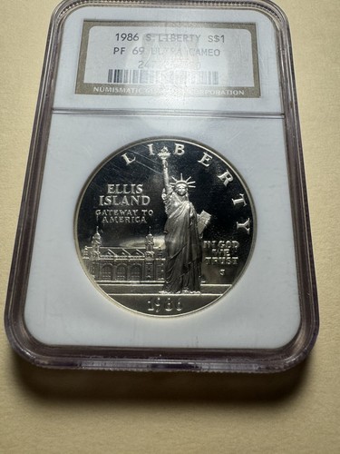 1986-S Proof Statue of Liberty Commemorative Silver Dollar NGC PF69 Ultra Cameo - Picture 2 of 4