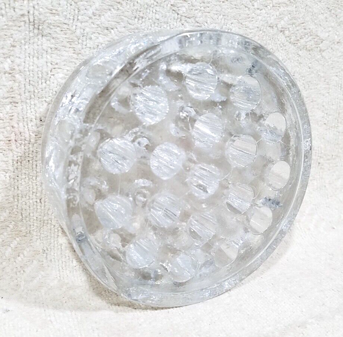 VINTAGE 18-HOLE CLEAR GLASS 3” FLOWER FROG - Picture 16 of 18