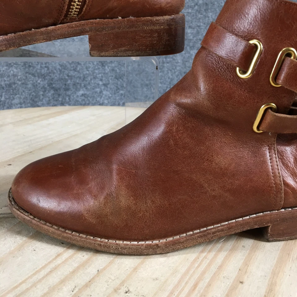 Joie Boots Womens 36.5 Wrap Around Strap Side Zip Ankle Bootie Brown Leather - Image 3 of 4