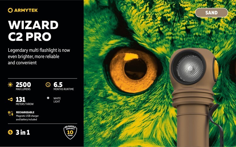 Lampe frontale Armytek Wizard C2 Pro pour le camping et le trail - 2