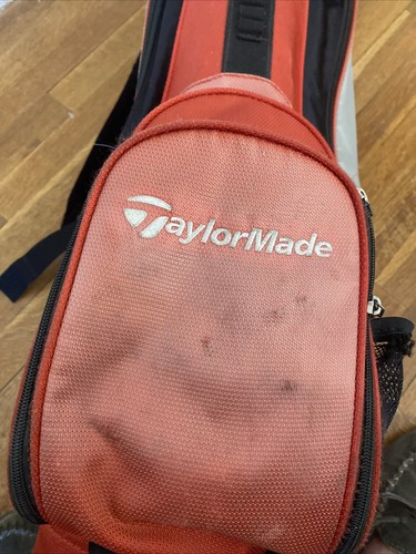 TaylorMade Carry/Cart Golf Bag-Black Red-6 Way-Padded Strap W/ Hood Multi Pocket - Picture 9 of 11