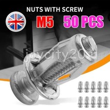 50x M5 Jack Nut Car Metal Screw Petal Nuts with Expansion Anchors for Thin Panel