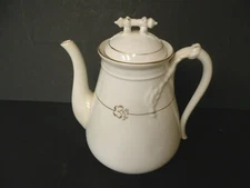 1890-1910 Sampson Bridgwood & Son Coffee Tea Pot Clover Design England SB & Son 