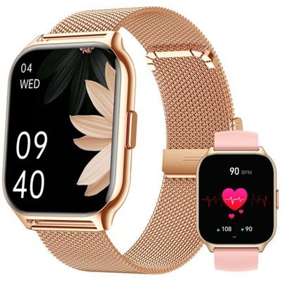 Smartwatch Damen Herren Fitnesstracker 2 Zoll Farbdisplay Armbanduhr Android iOS