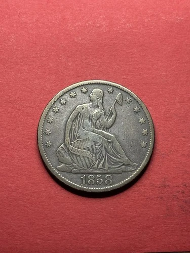(1) Beautiful Antique Toned 1858-O Seated Liberty Half Dollar VF-VERY FINE