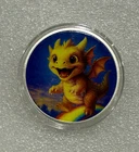Hayleybug Mint  1 Troy Ounce .999 Silver ~ Colored Baby Dragon on Rainbow ~ RARE