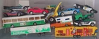 VINTAGE DIECAST & PLASTIC TOY CAR LOT HOT WHEELS & MAJORETTE  CIRCUS TRAILER etc