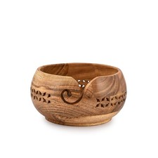 SAMHITA Acacia Wood Yarn Bowl Holder |Hand Carved Bowls for DIY...