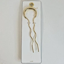 Free People Careless Whisper Hair Pin Gold Crescent Round Updo Accessory NWT