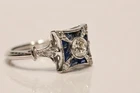 Art Deco Vintage Inspire 925 Silver Classic Wedding Ring Round CZ Stone 5.5 US